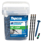 Buildex Tapcon 28585 Concrete Screw Anchor, 1/4 in Dia, 2-3/4 in L, Steel, Climaseal